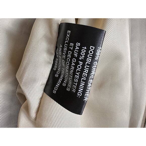 Bod & Christensen Beige Cream Soft Leather Biker Moto Bomber Jacket Sz XL Grunge - Picture 14 of 14